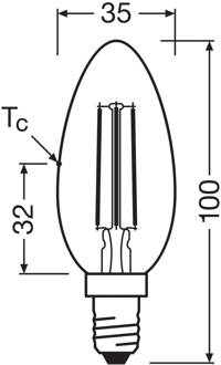 OSRAM LED lamp kaars gloeidraad E14 2,2W 4000K 470lm