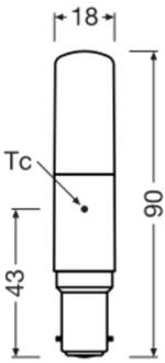 OSRAM LED lamp Special T, B15d, 8 W, 2700 K, dimbaar.