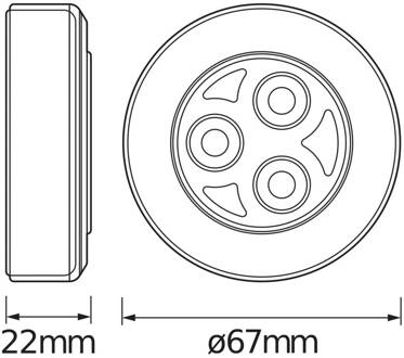 OSRAM LED meubelverlichting DOT-IT-CLASSIC, zilver, batterij, dimbaar