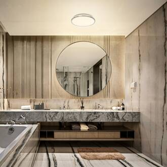 OSRAM LED plafondlamp BATHROOM, chroom, Ø 30 cm, IP44, CCT