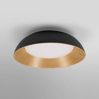 OSRAM LED plafondlamp ORBIS ALVA, zwart/houtdecor, Ø 51 cm hout, zwart