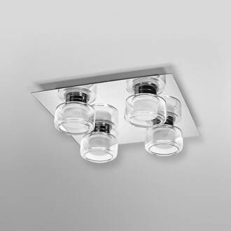 OSRAM LED plafondlamp ORBIS FLAME, chroom, 4-lamps, CCT IP44