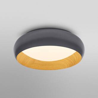 OSRAM LED plafondlamp ORBIS LIVIA, Ø 30 cm, grijs, metaal dimbaar grijs, hout