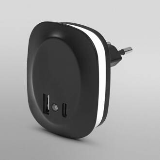 OSRAM LED-stopcontactnachtlampje LUNETTA EDGE, zwart Sensor