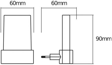 OSRAM LED-stopcontactnachtlampje LUNETTA SHINE, 3.000 K, wit