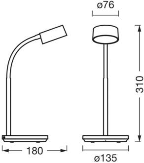 OSRAM LED tafellamp Office Line Cylinder zwart CCT dimbaar