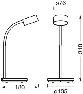 OSRAM LED tafellamp Office Line Desk Cylinder wit CCT dimbaar