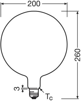 OSRAM LED Vintage 1906 Big Globe E27 7,3W 2700K mat dimbaar