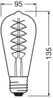 OSRAM LED Vintage 1906 Edison, goud, E27, 4,8 W, 822, dimbaar.
