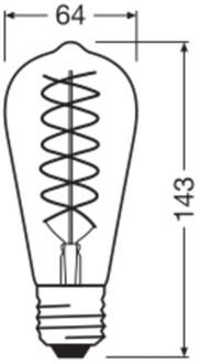 OSRAM LED Vintage 1906 Edison, goud, E27, 8,8 W, 824, dimbaar.