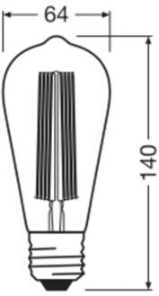 OSRAM LED Vintage 1906 Edison, grijs, E27, 11W, 818, dimbaar rokerig grijs