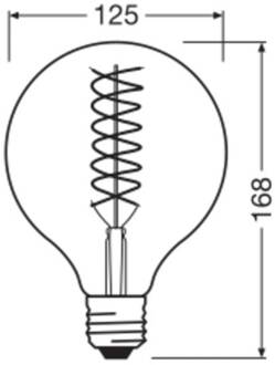 OSRAM LED Vintage 1906, G125, E27, 8,4 W, goud, 824, dimbaar.
