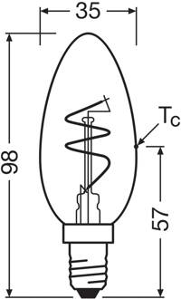 OSRAM LED Vintage B28 E14 4,6W 927 Spiraal gloeidraad helder dimbaar duidelijk