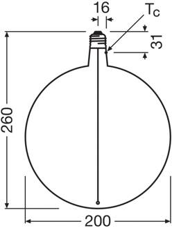 OSRAM LED Vintage Big Globe E27 4,8W 818 Gloeidraad rook dimbaar rokerig grijs