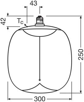 OSRAM LED Vintage Big Oval E27 12W 818 Filament rook dimbaar rokerig grijs