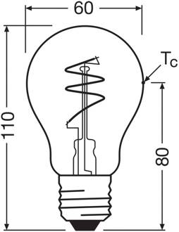 OSRAM LED Vintage E27 4,6W 2.200K Spiraal gloeidraad helder dimbaar helder / transparant
