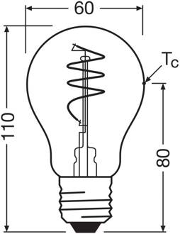 OSRAM LED Vintage E27 5,9W 2.700K Spiraal gloeidraad helder duidelijk