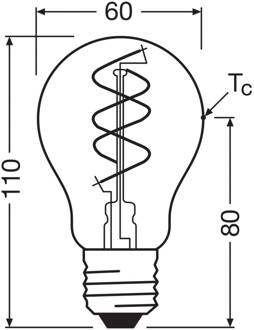 OSRAM LED Vintage E27 8W 2.200K Spiraal gloeidraad helder dimbaar helder / transparant