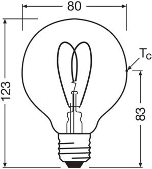 OSRAM LED Vintage G80 E27 4,9W 922 Hart Filament goud dimbaar goud-transparant