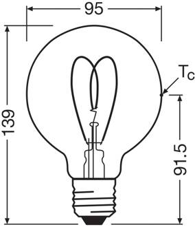 OSRAM LED Vintage G95 E27 8W 922 Hart Filament goud dimbaar goud-transparant