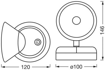 OSRAM LED wandlamp op batterijen NIGHTLUX CONE, zwart, touchdim