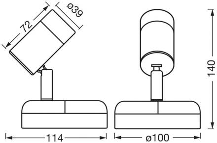 OSRAM LED wandlamp op batterijen NIGHTLUX CYLINDER, zwart touchdim