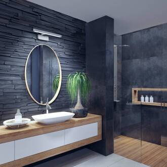 OSRAM LED wandlamp ORBIS DISC BAR, chroom, 40 cm, IP44, CCT