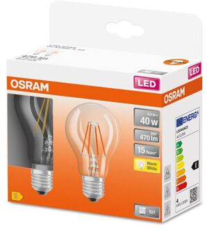 OSRAM Ledfilamentlamp Retrofit Classic A Warm Wit E27 4w 2st.