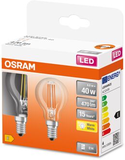 OSRAM ledfilamentlamp Retrofit Classic P warm wit E14 4W 2st.