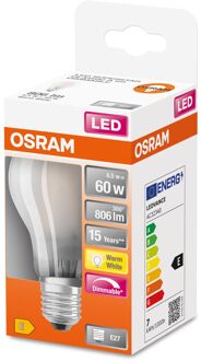 OSRAM Ledlamp Peertje Retrofit Classic A - D6cm - Dimbaar - Warm Wit - E27 - 8,5w