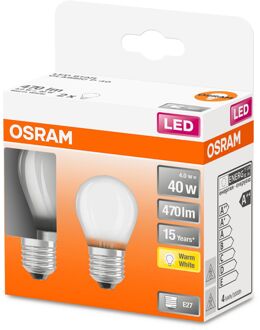 OSRAM Ledlamp Peertje Retrofit - D4,5cm - Warm Wit - E27 - 4w - 2 Stuks