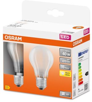 OSRAM Ledlamp Retrofit Classic A Warm Wit E27 4w 2st.
