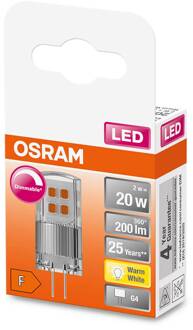 OSRAM PIN 12V LED stiftlamp G4 2W 200lm dimbaar