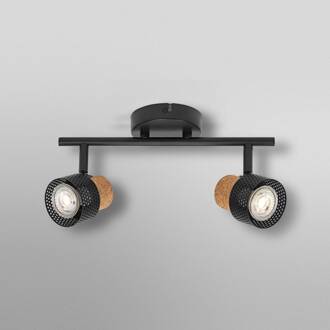 OSRAM plafondspot CORK, zwart, 2 spots GU10-LED 927 dimbaar