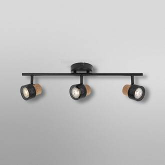 OSRAM plafondspot CORK, zwart, 3 spots GU10-LED 927 dimbaar