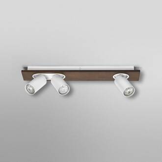 OSRAM plafondspot MERCURY, wit, 3 spots GU10-LED 927 dimbaar wit, hout