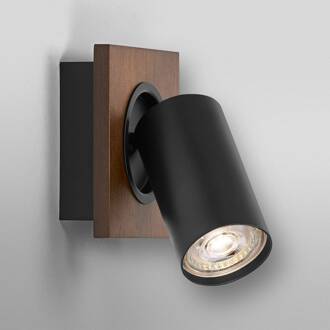 OSRAM plafondspot MERCURY zwart 1 spot GU10-LED 927 dimbaar hout, zwart