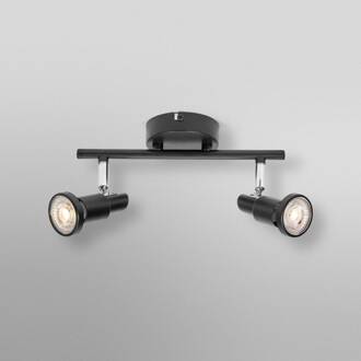 OSRAM plafondspot, zwart 2-lamps metaal GU10-LED 927 dimbaar