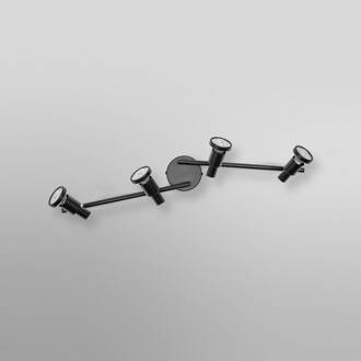 OSRAM plafondspot, zwart 4-lamps metaal GU10-LED 927 dimbaar