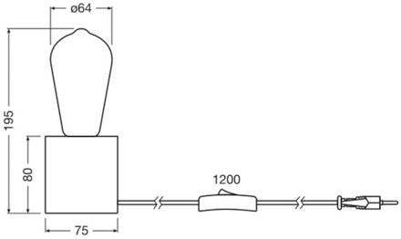 OSRAM tafellamp Vintage 1906, hout met LED lamp E27 Licht hout