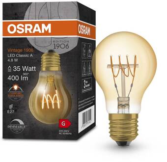 OSRAM Vintage 1906 E27 4,8W LED A60 822 goud dimbaar
