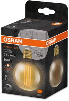 OSRAM vintage 1906 E27 8,8W LED G80 822 dim goud
