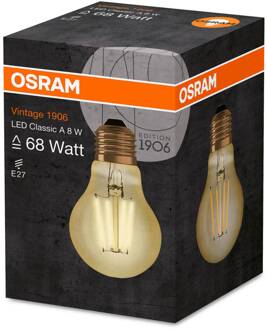 OSRAM Vintage 1906 LED Classic E27 A 7.5W 825 Filament Goud | Zeer Warm Wit - Vervangt 63W