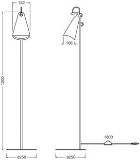 OSRAM vloerlamp Decor Bell, zwart, staal, E27, H 120 cm