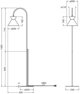 OSRAM vloerlamp Decor Waist, staal, zwart, E27