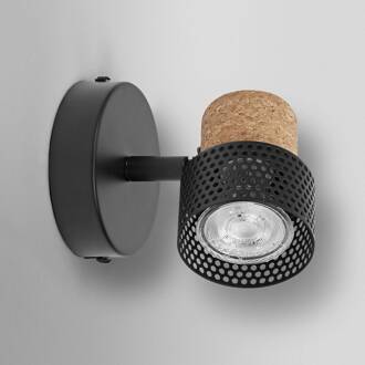 OSRAM wandspot CORK, zwart, 1 spot, GU10-LED 927 dimbaar