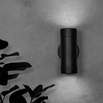 Otey - LED Wandlamp Zwart - GU10 6500K daglicht wit - 4 Watt 345 Lumen - IP44 waterdicht voor binnen en buiten - Up & Downlight - 3 jaar garantie - Polycarbonaat