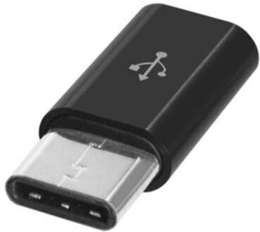 Otg Android Type-C Naar Micro Usb Adapter Type-C Interface Mobiele Telefoon Datalijn Opladen Converter Accessoires zwart