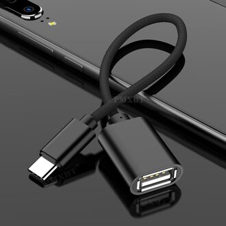 Otg Usb 2.0 Naar Type C Kabel Voor Samsung Galaxy A51 Adapter Usb Een Vrouwelijke Naar Type C Voor Xiaomi huawei Macbook Muis Gamepad Tablet zwart
