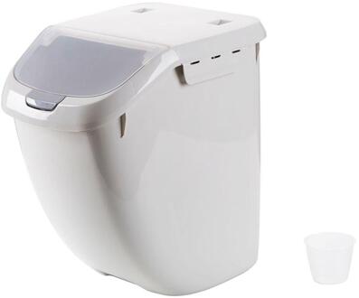 Otherhouse Rijst Container Keuken Voedsel Rijst Opbergdoos Meel Graan Granen Container Stofdicht Keuken Organizer Automatische Deksel L grijs